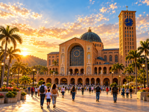 entardecer no santuário de aparecida